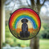 Labrador Black Rainbow Bridge Stained Glass Effect Suncatcher